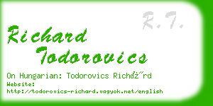 richard todorovics business card